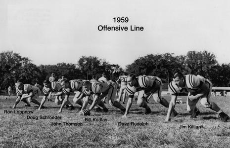 Football offensive line 1959