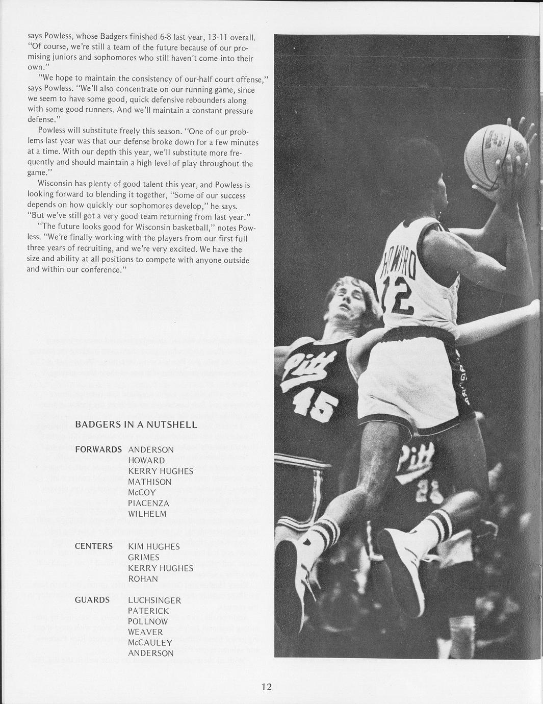 Wisconsin [basketball] 72-73 1972 - Full view - UWDC - UW-Madison Libraries