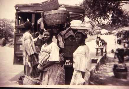 Women holding baskets
