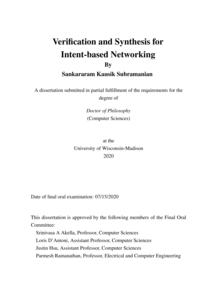 Verification and Synthesis for Intent-based Networking