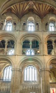 Peterborough Cathedral presbytery arcade, tribune and clerestory