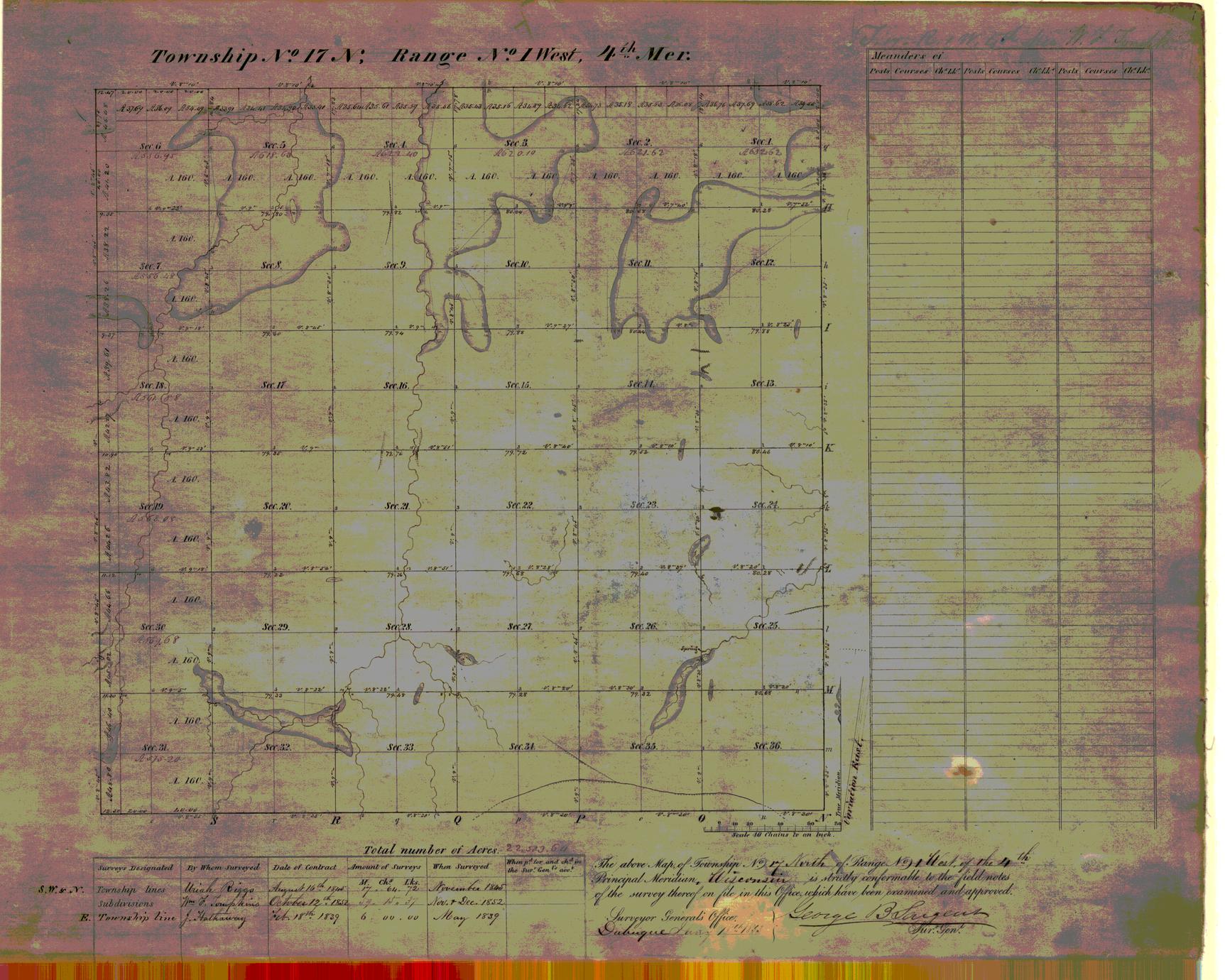 [Public Land Survey System map: Wisconsin Township 17 North, Range 01 West]
