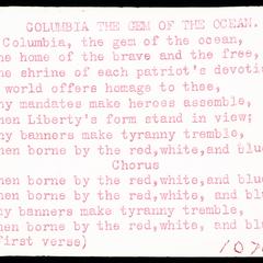 Columbia, the Gem of the Ocean