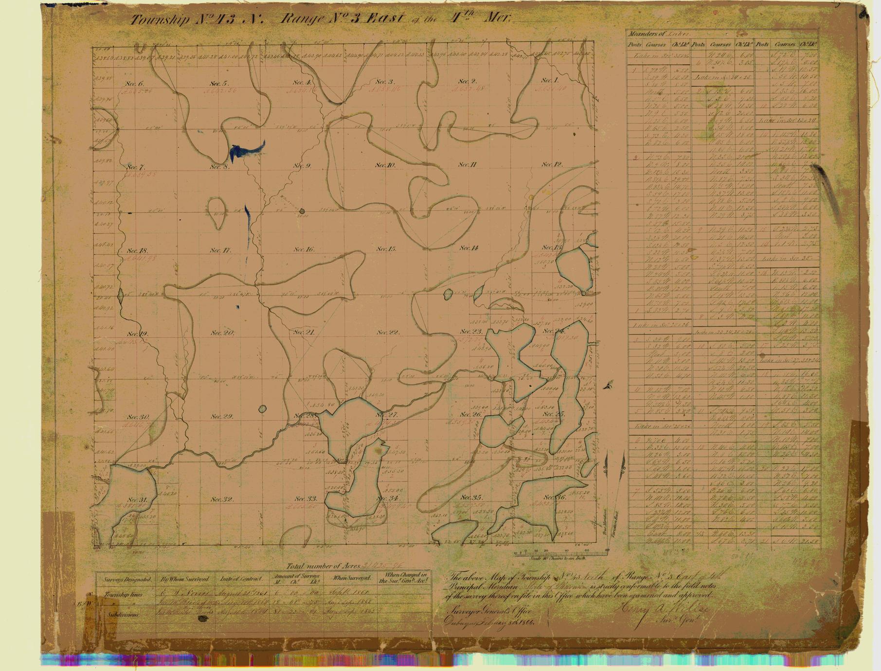 [Public Land Survey System map: Wisconsin Township 43 North, Range 03 East]