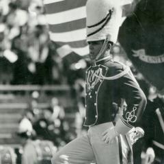 Drum major leading band