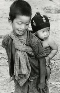 Children in the Akha village of Phate in Houa Khong Province