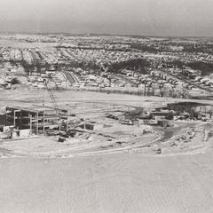 Aerial view of campus under construction
