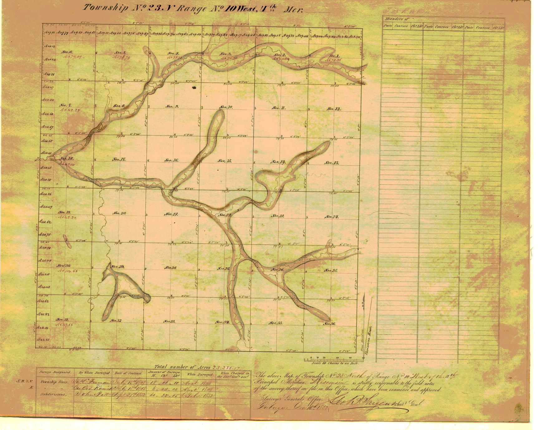 [Public Land Survey System map: Wisconsin Township 23 North, Range 10 West]