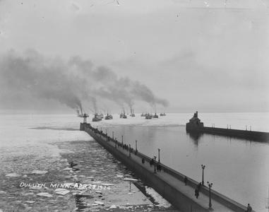 Vessels Blocked by Ice Outside Duluth-Superior Harbor