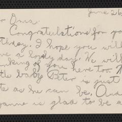 [Letter from Constance to her grandmother, Franziska Sternberger, June 26, 1928]