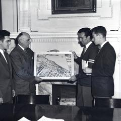 E.B. Fred and a map