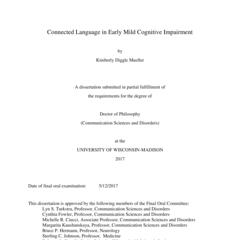Connected Language in Early Mild Cognitive Impairment