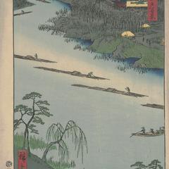 Zenkoji and the Ferry at Kawaguchi, no. 20 from the series One-hundred Views of Famous Places in Edo