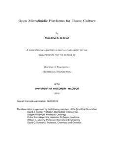 Open Microfuidic Platforms for Tissue Culture
