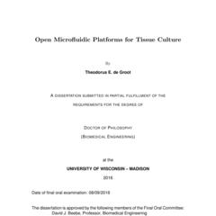 Open Microfuidic Platforms for Tissue Culture