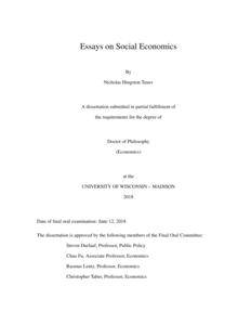 Essays on Social Economics