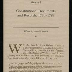 The documentary history of the ratification of the Constitution