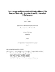 Spectroscopic and Computational Studies of Fe and Mn Enzyme Mimics, B12 Biosynthesis, and B12-dependent Dehalogenases