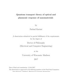 Quantum transport theory of optical and plasmonic response of nanomaterials
