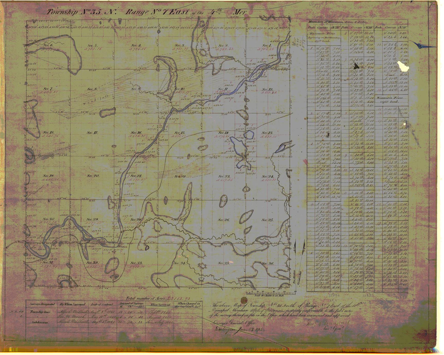 [Public Land Survey System map: Wisconsin Township 35 North, Range 07 East]