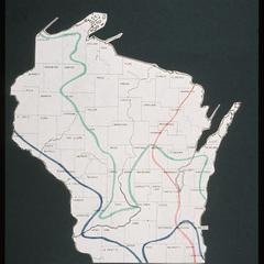Map with Wisconsin range of beech, hemlock, and yellow birch