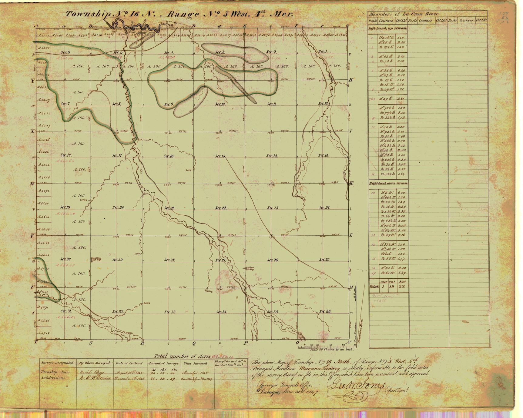 [Public Land Survey System map: Wisconsin Township 16 North, Range 05 West]