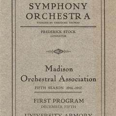 Madison Orchestral Association concert program