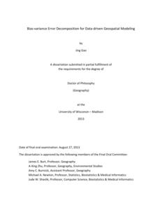 Bias‐variance Error Decomposition for Data‐driven Geospatial Modeling