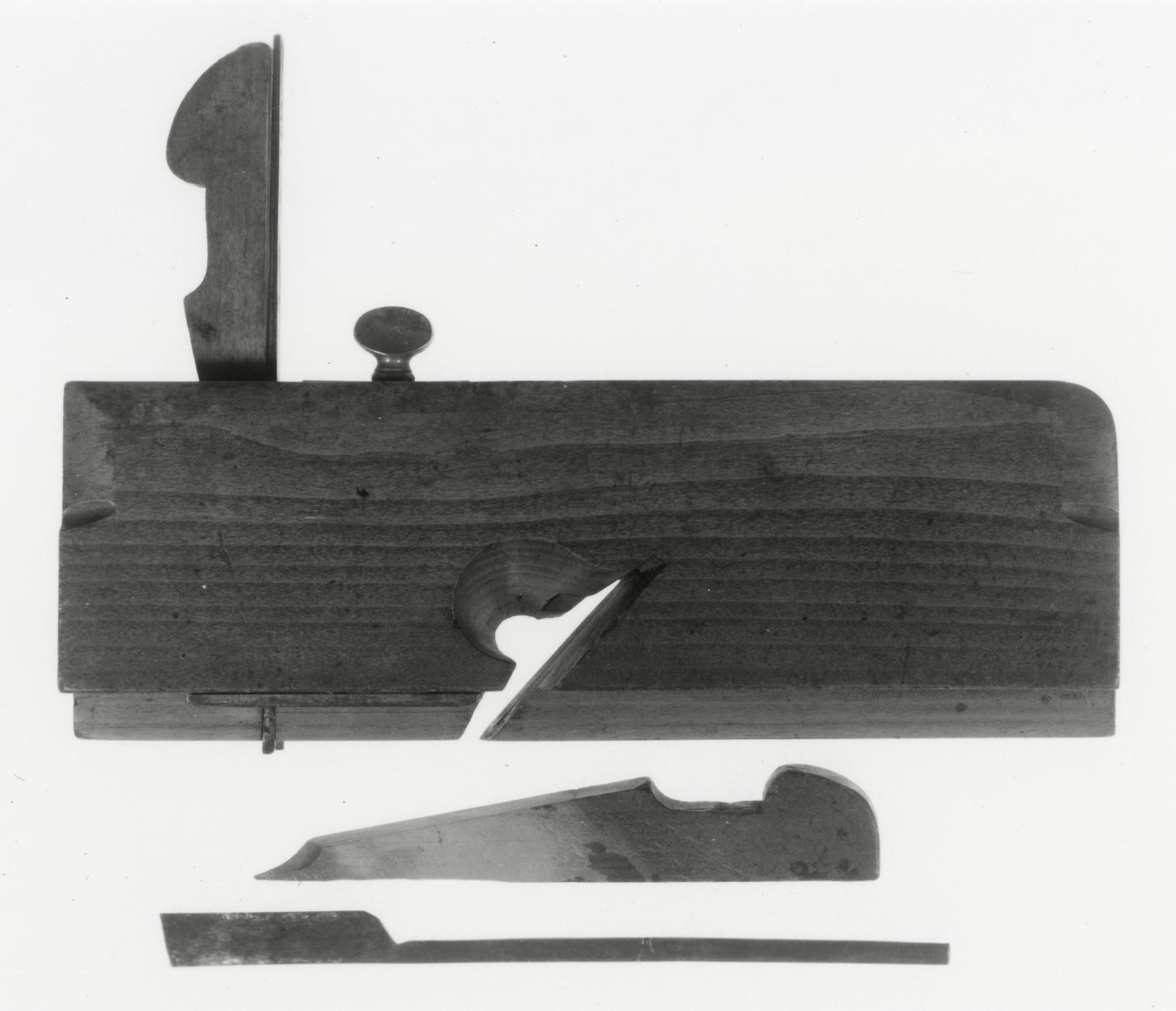 Black and white photo of a side or dado rabbet plane.