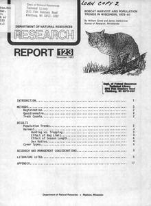 Bobcat harvest and population trends in Wisconsin, 1973-81