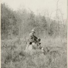 Aldo with dog "Flick," Current River Valley, Missouri, December 1926