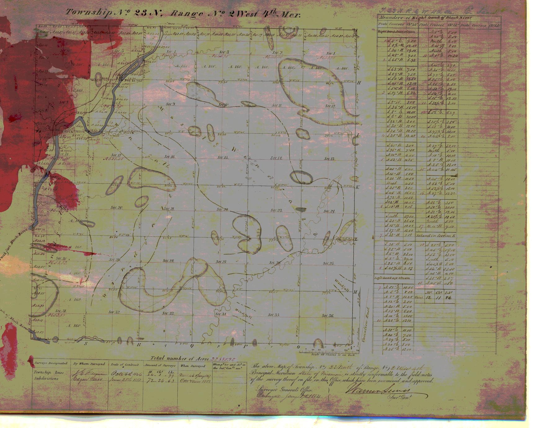 [Public Land Survey System map: Wisconsin Township 23 North, Range 02 West]