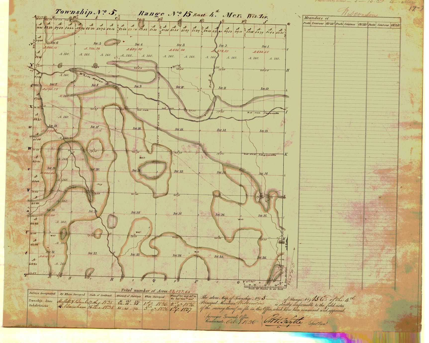 [Public Land Survey System map: Wisconsin Township 05 North, Range 15 East]