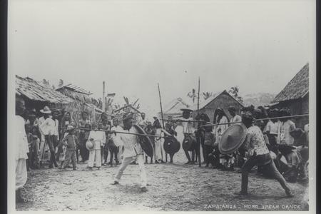 Moro spear dance, Zamboanga, early 1900s