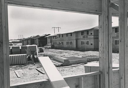 Construction of Bay Apartments, first student housing