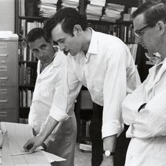 Researchers examining data