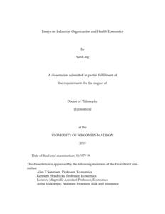 Essays on Industrial Organization and Health Economics