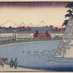 The Bank of the Moat in the Yamashita District of the Eastern Capital, no. 30 from the series Thirty-six Views of Mt. Fuji