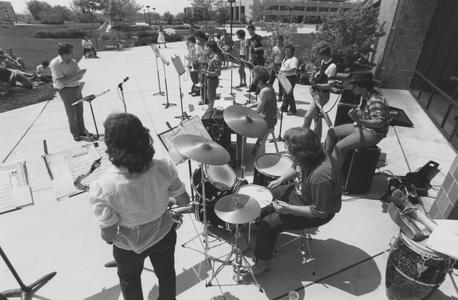 Student band performing in front of University Union