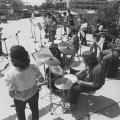Student band performing in front of University Union