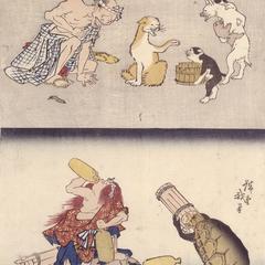 Dogs and Emergency : Ill Man; Shojo and Turtle Stealing Sake from an Errand Boy