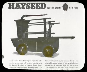New York's first fire engine, "Hayseed"