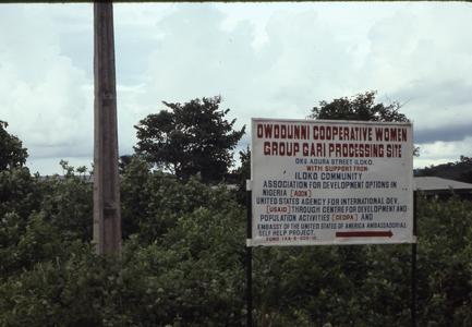 Owodunni Cooperative Women Group sign