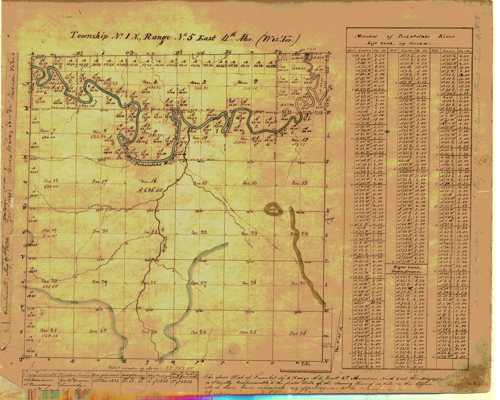 [Public Land Survey System map: Wisconsin Township 01 North, Range 05 East]