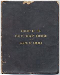 History of the public library building and names of donors