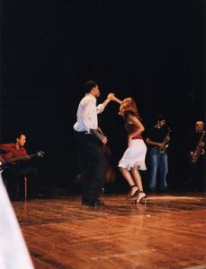 Student dancing onstage