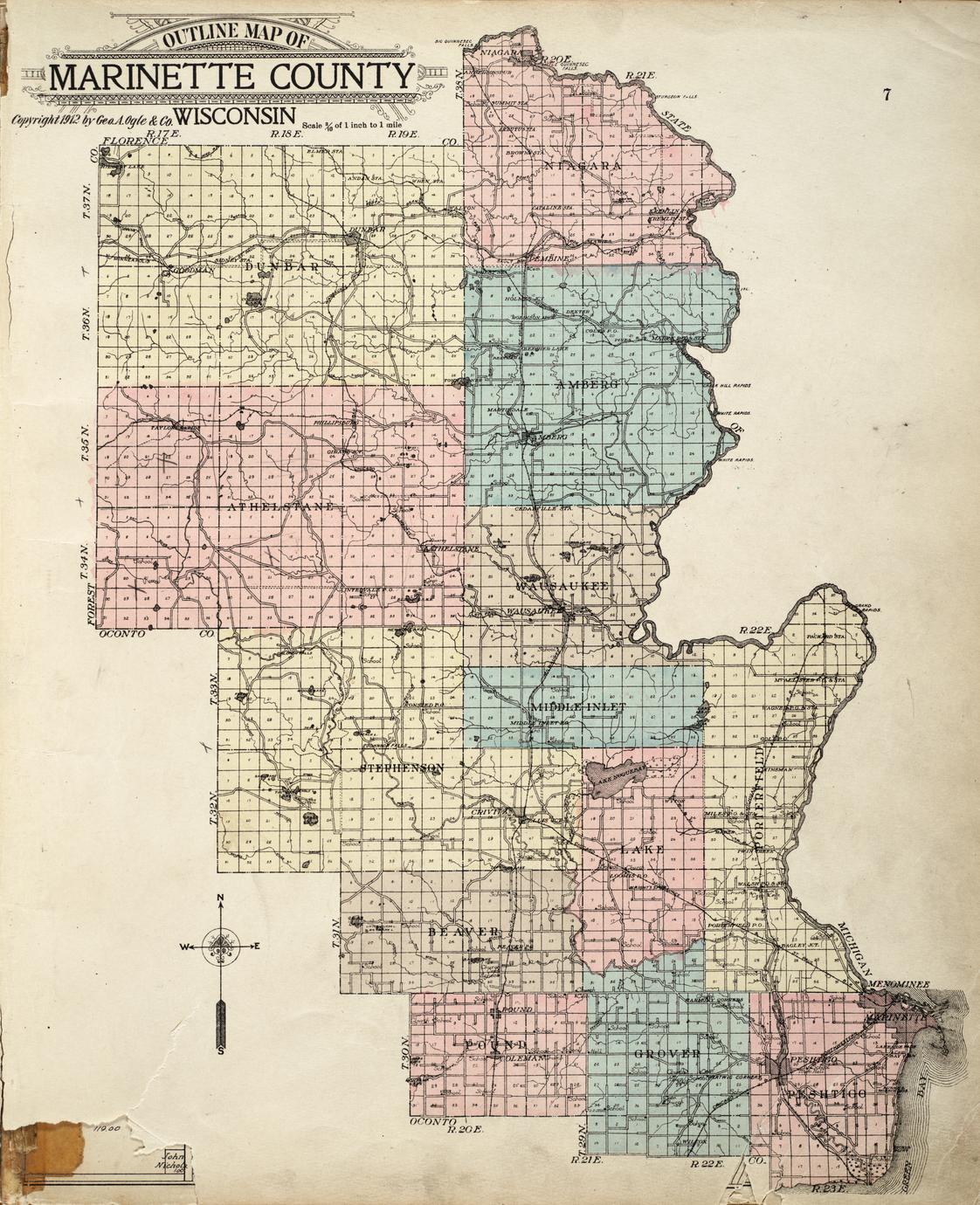 Standard atlas of Marinette County, Wisconsin : including a plat book ...