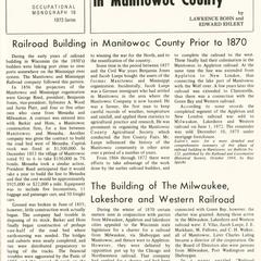 Railroads and railroading in Manitowoc County
