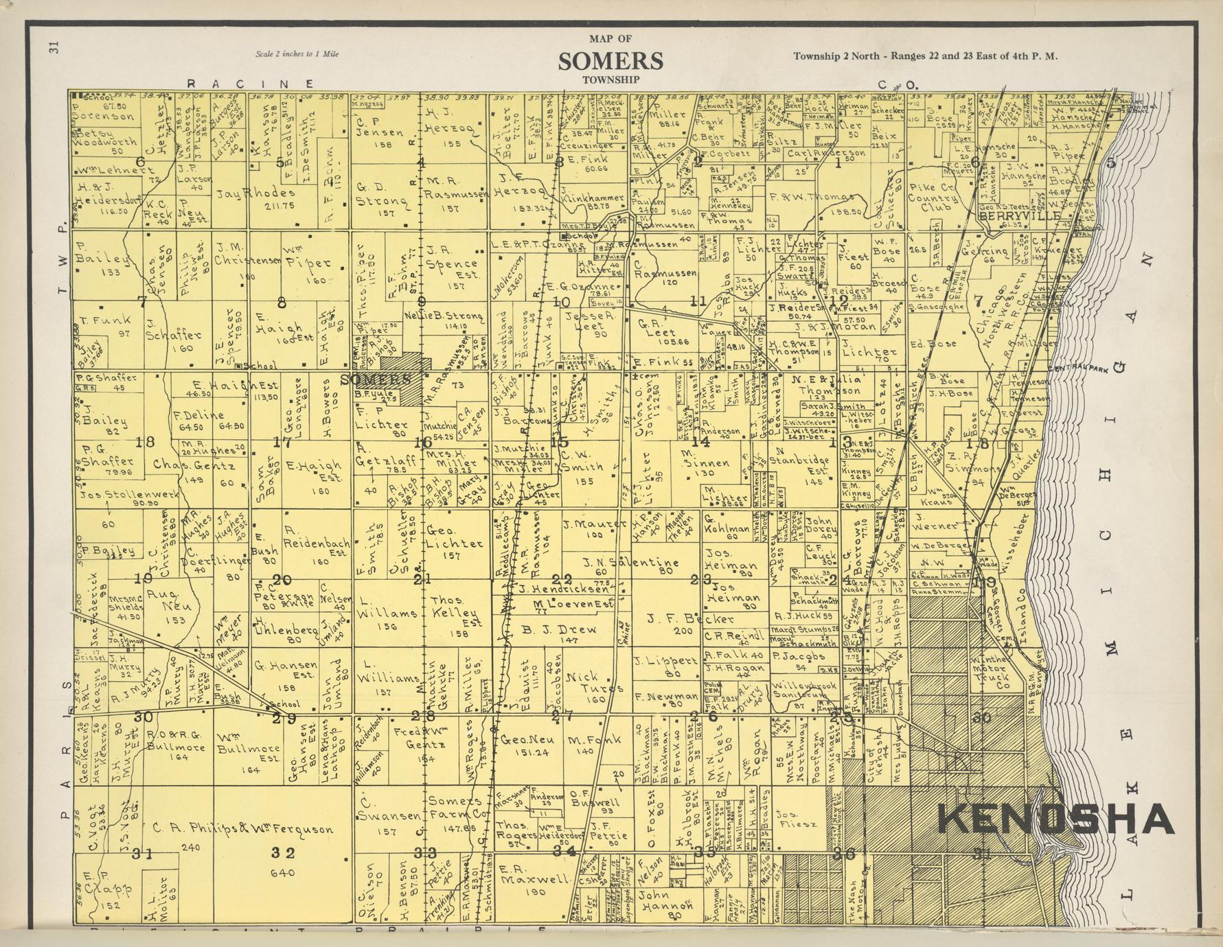 Plat book of Racine and Kenosha counties, Wisconsin Full view UWDC