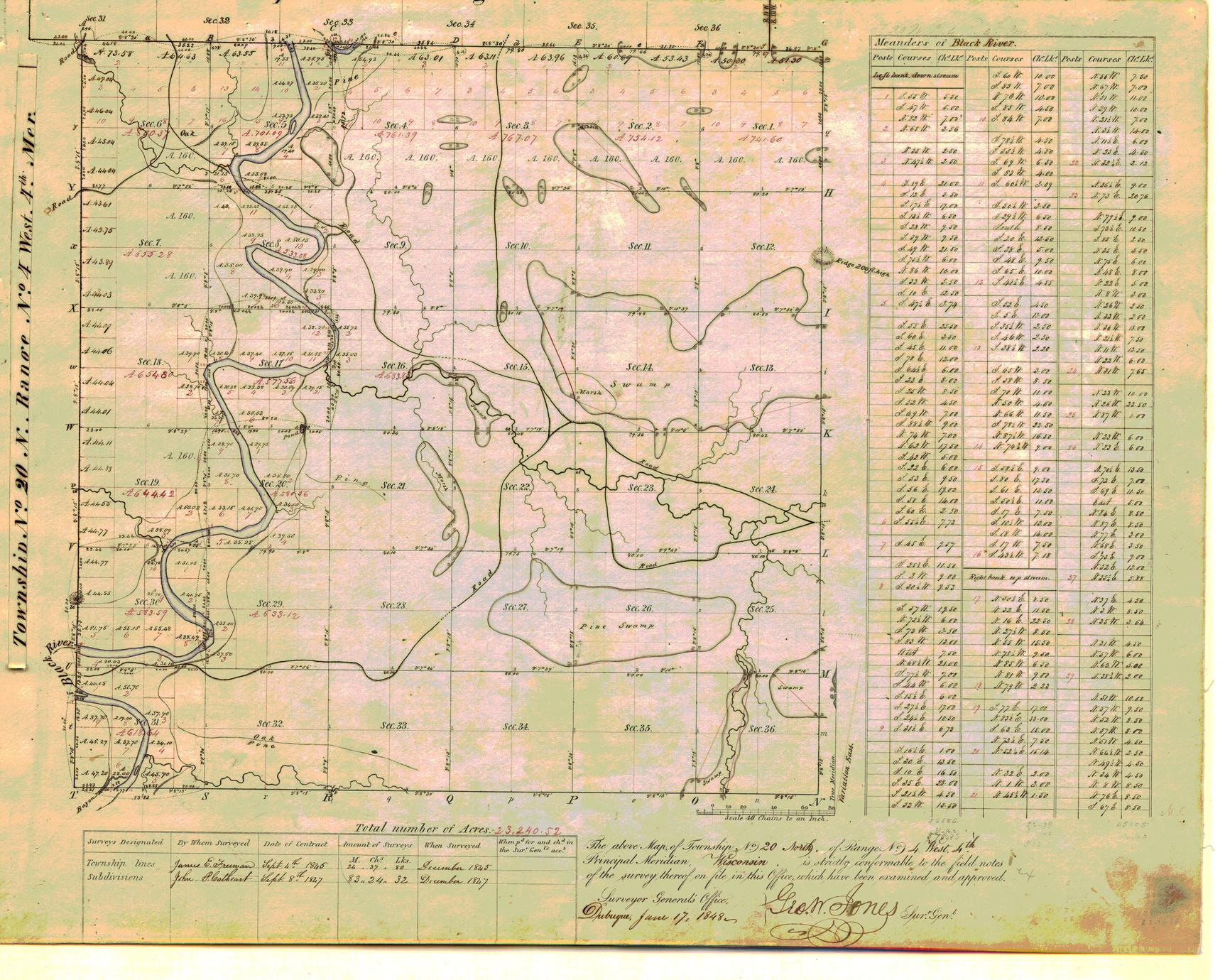 [Public Land Survey System map: Wisconsin Township 20 North, Range 04 West]